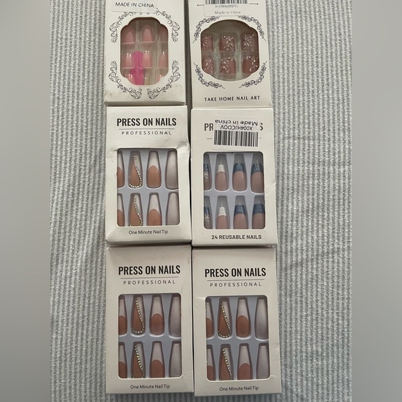 Other - Lot of Assorted False Fake Press On Nails Sets New 7 Sets